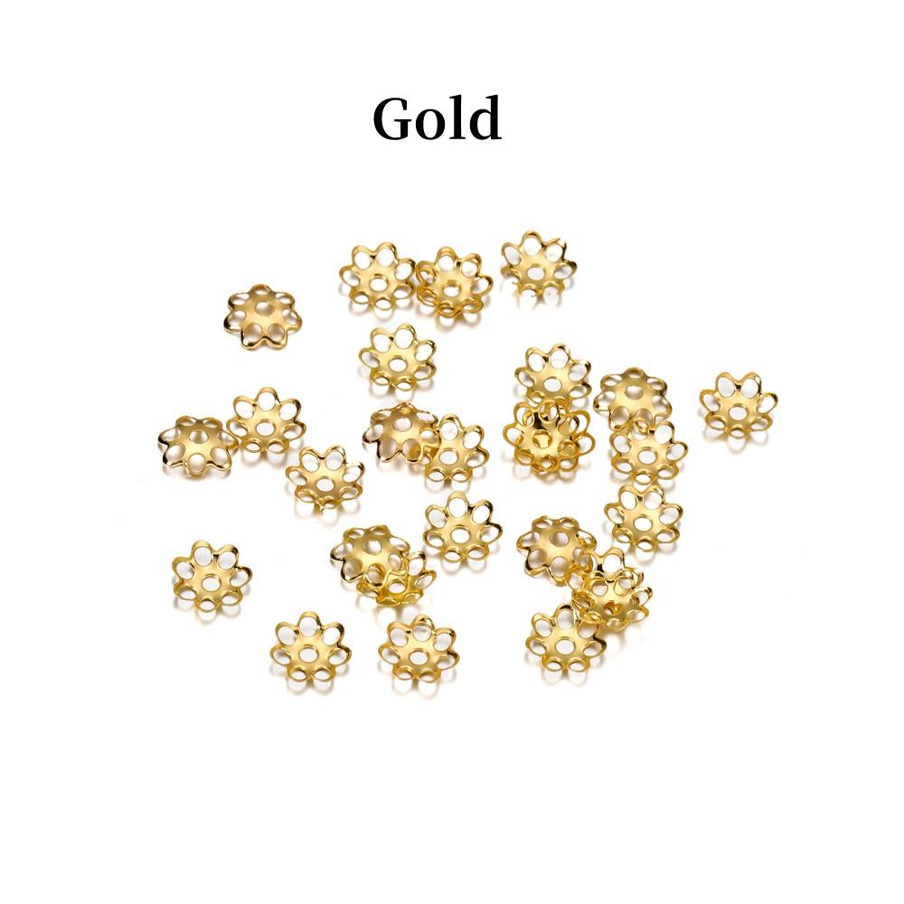 600 шт./лот, 6 мм, полый цветок, металлическая филигрань, свободные проставки из бисера, колпачки с конусом, филигрань для поиска ювелирных изделий своими руками, принадлежности для изготовления ювелирных изделий