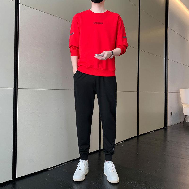 Men's Trendy Skin-Friendly Two-Piece Sports Casual Set for Spring and Autumn 2026