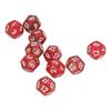 40pcs Polyhedral Dice Clear Numbers Waterproof Prevent Oxidation 12 Sided Dice Set for Game Teaching Red
