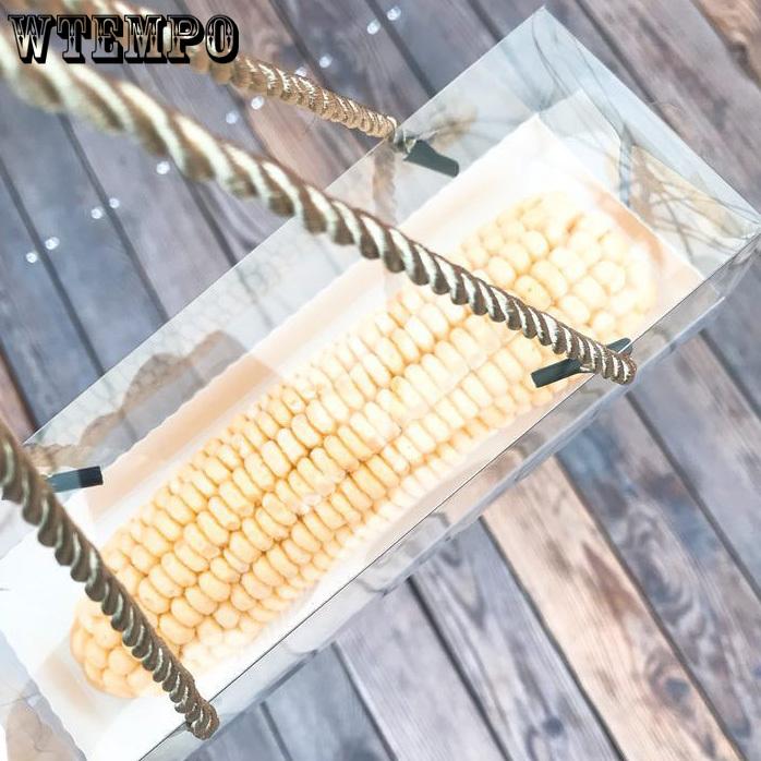 WTEMPO 10 шт. Коробки для ручной упаковки выпечки, прямоугольные прозрачные пластиковые коробки для муссовых тортов