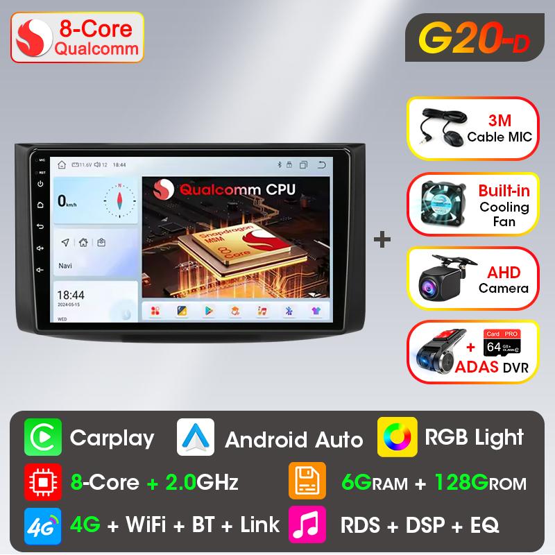 Srnubi 2 Din Android autoradio lecteur multimédia pour Chevrolet AVEO T250 2006 - 2012 4G GPS Navigation stéréo unité principale Carplay