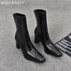 Модная зимняя женская обувь, кожаные ботильоны на высоком каблуке, модная сексуальная обувь для женщин, тренд 2024, новые дизайнерские туфли-лодочки, готика, классические ботильоны для женщин