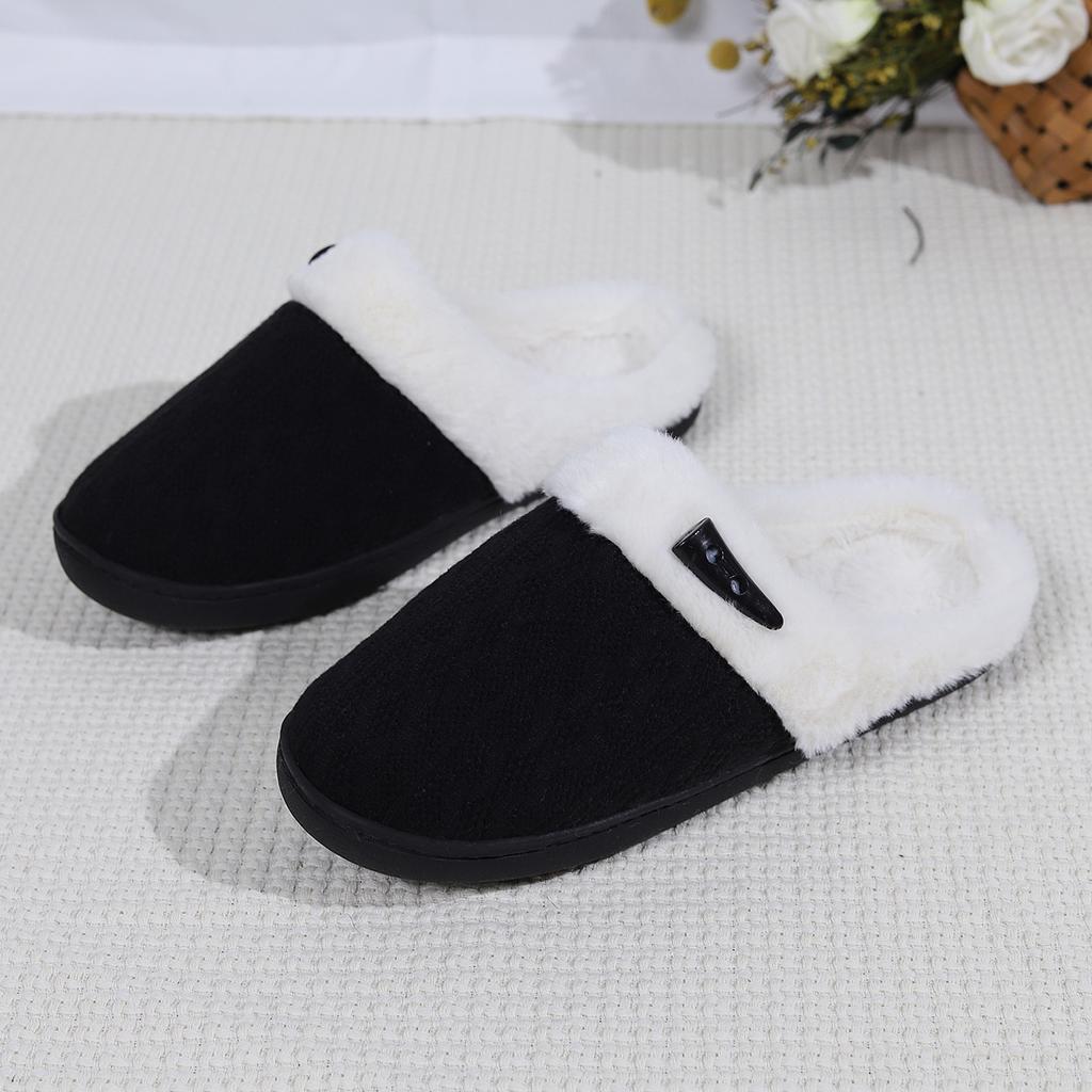 Fashion New Fashion Knnited Plush Slippers for Women Men Fluffy Winter Warm Slippers Lovers Non-slip House Cotton Shoes Couple Slippers