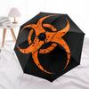 1pc Biohazard Symbol Automatic Folding Umbrella, 8 Ribs for All-Season Use, Portable for Travel & Outdoor Activities083