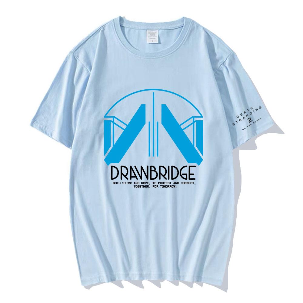 Drawbridge Графические футболки DEATH STRANDING 2 ON THE BEACH Футболка Унисекс Уличная одежда Хлопок Короткий рукав Мужская Футболка