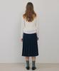 Tudment Pleated Midi Skirt Navy