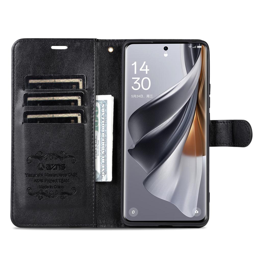AZNS For vivo S19 5G Case Wallet PU Leather Phone Cover Full Protection - Black