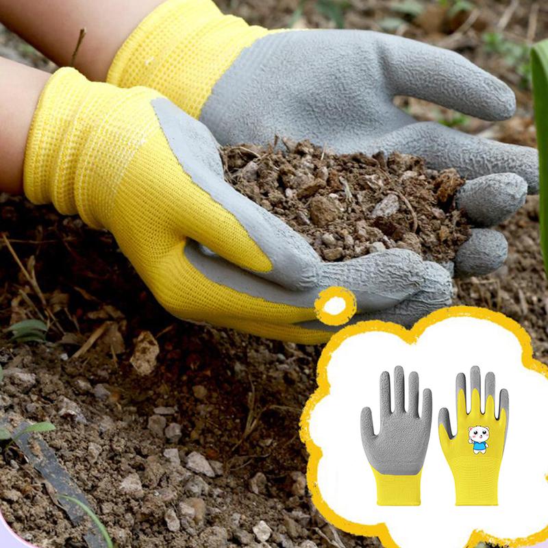 1 пара дышащих нескользящих перчаток для садовых работ, защитные перчатки для сбора ракушек, детские защитные перчатки, водонепроницаемые детские перчатки для садоводства