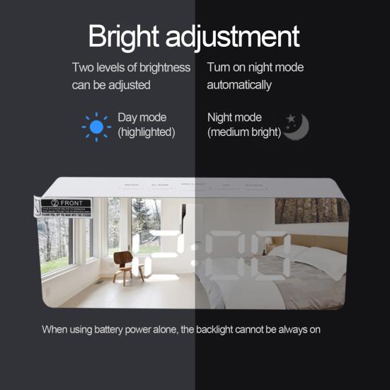 Прямоугольный квадратный многофункциональный светодиодный дисплей-будильник для дома