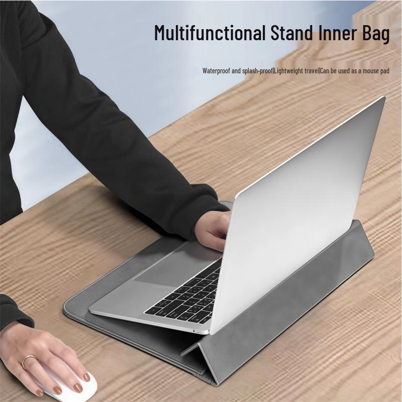 Leather Laptop Stand Bag for 13-16 Inch MacBook, Xiaoxin Air, Huawei