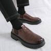 Men's High Quality Leather Loafers Handmade Men Business Shoes Moccasins Thick Bottom Walking Men Flats Casual Male Work Shoes