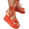 European Beautiful Women's Large Size Platform Shoes Foreign Trade Women's Shoes 2025 Summer New Fish Mouth Strap Wedge Heel Sandals Women
