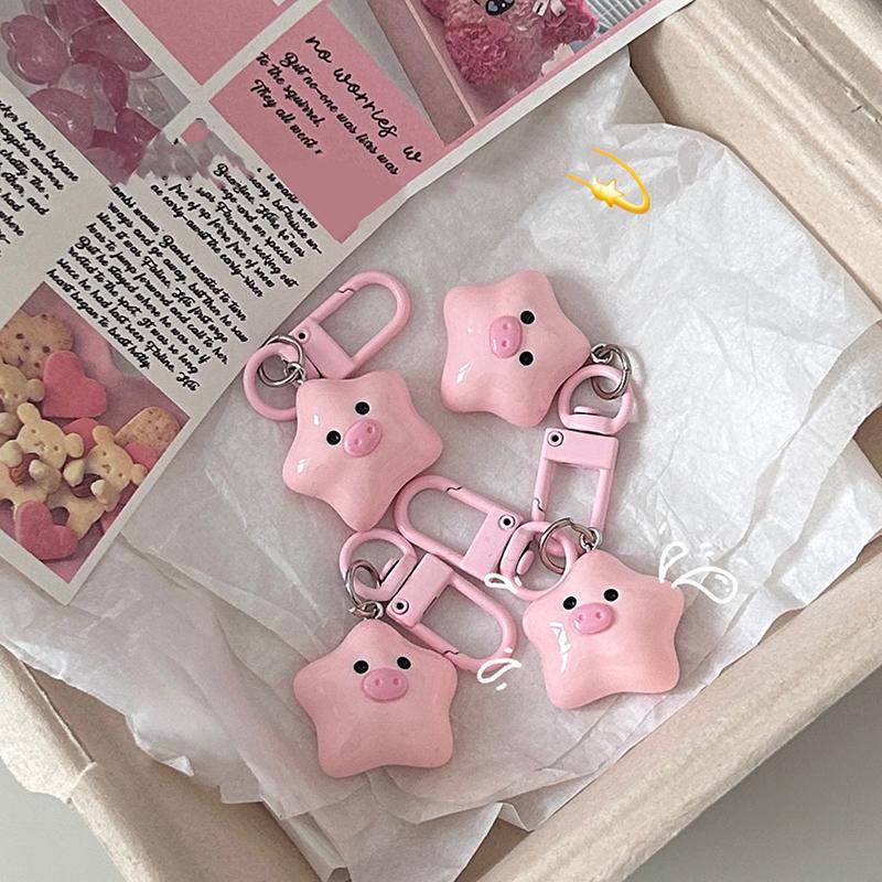 1 шт. милый брелок для ключей в виде звезды свиньи, мультяшная розовая кукла-свинка, кулон, брелок для рюкзака, подвески, украшения для автомобиля, сумка, аксессуары