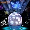 Bluetooth Starry Sky Night Projector Light Rotating Music Night Light Bedroom Decoration Lamp For Children's Gift