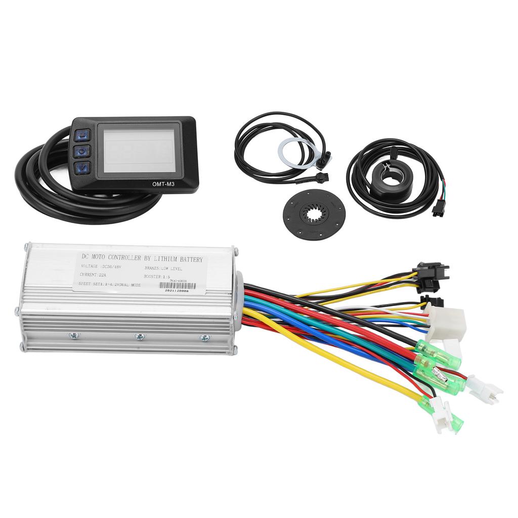 Electric Bike 22A Controller 36V 48V Common Speed Controller with OMTM3 Display Panel for 500W Motor