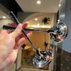 Long Handle Hotel Hot Pot Spoon Silver Soup Ladle Korean Stainless Steel Spoon  Home Kitchen