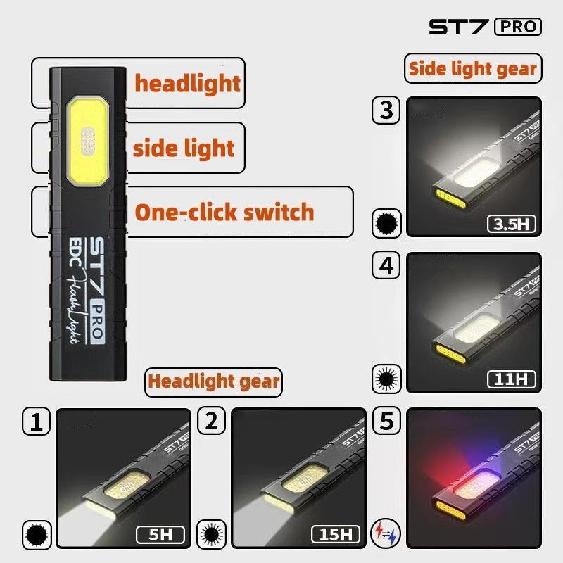 ST7 PRO Источник света EDC Особенности Функция лазерной указки Режим фонарика Магнитное основание Карманная клипса ABS-конструкция Кемпинг Пеший туризм