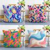 Home Decor Colorful Abstract Pattern Digital Print Pillows Pattern Cushion Cover Suitable for Sofa Bedroom Car Pillow Cover