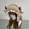 Cartoon Deer Ear Protection Hair Tie Thick Plush Winter Headwear Scarf Earmuffs Leg Warmer Casual Accessory