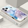 Мягкий ТПУ чехол для телефона для iPhone 17 Pro Max 17e 16 15 14 13 Pro Max 17 16 Pro 16e 11 Мраморный узор Ремешок Ударопрочная задняя крышка