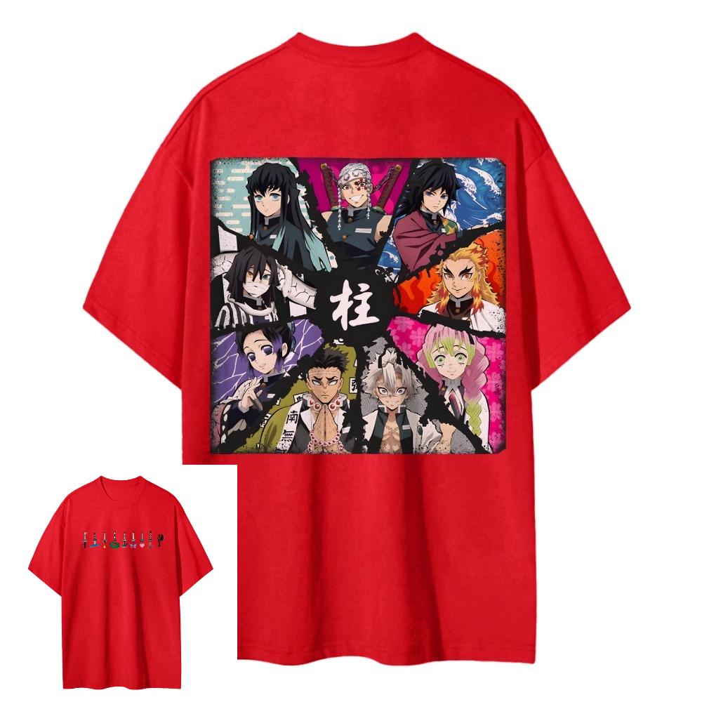 Anime T Shirt Unisex Women Demon Slayer Hashira Cotton Short Sleeve Oversized Streetwear 2026 Summer Casual Tops Unisexga Graphic Tee