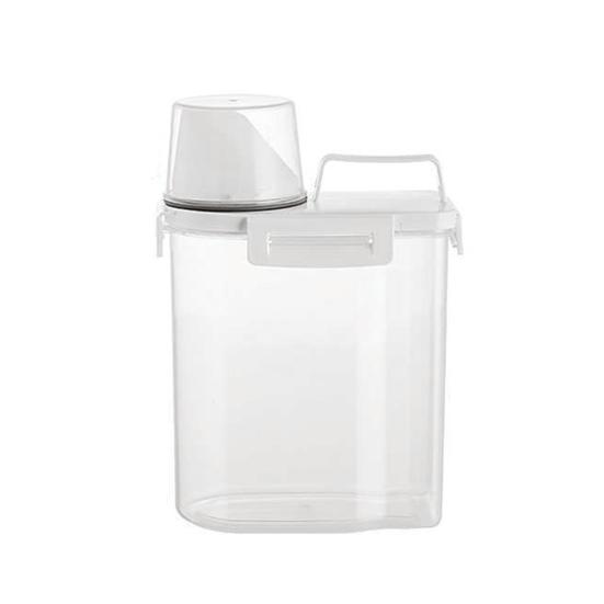 Grain Can Ergonomic Handle Measuring Cup Design Storage Container with Lid Plastic Transparent Grain Dispenser