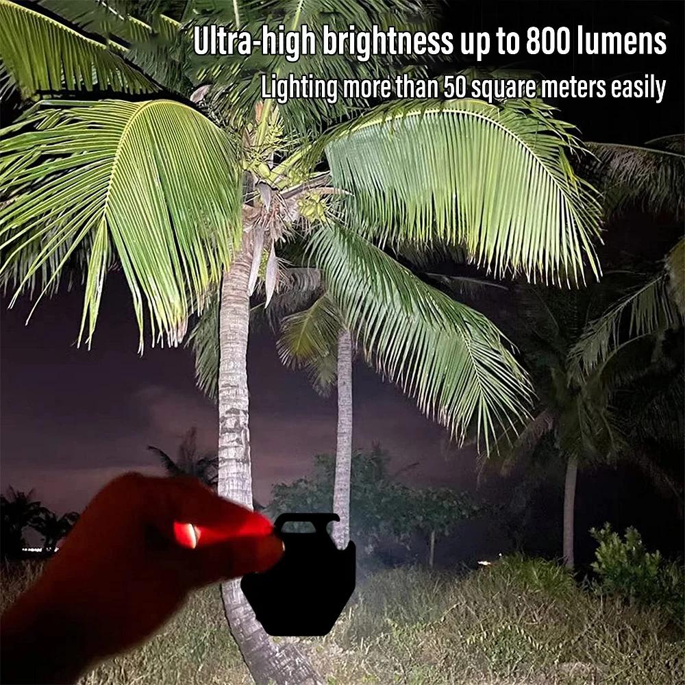 Мини-светильник для кемпинга, светодиодный фонарик, зарядка через USB, брелок COB, рабочий свет, прожектор с сильным магнитом, IP64, водонепроницаемый