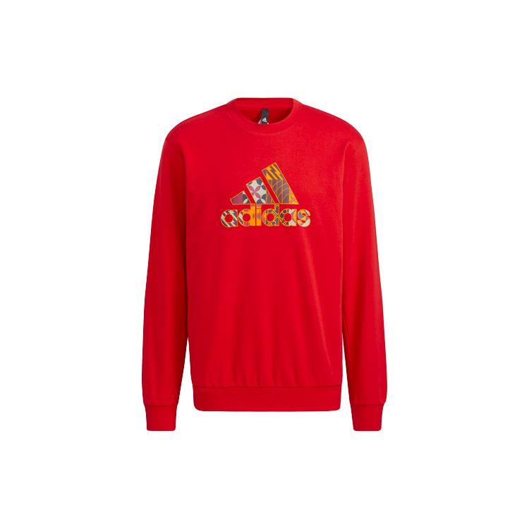 adidas Толстовка Cny Gfx Crew с принтом логотипа ограниченного тиража «Год тигра», мужская толстовка красного цвета HI3289