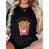 Oversized T Shirt Black Fries Before Guys Graphic With Heart XOXO Print Casual Wear For Women Summer Outfit Street Style Fashion Top