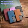 For Oppo/Realme All Series Oppo A7,Reno5,A94,C21Y,A52,A72,Narzo 50A...Hand Rope Style Splicing Design PU Leather Flip Stand Wallet Phone Case