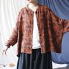 Women Chinese Style Print Floral Jackets Stand Bat Sleeve Button Coats Cloths Autumn Vintage Jackets