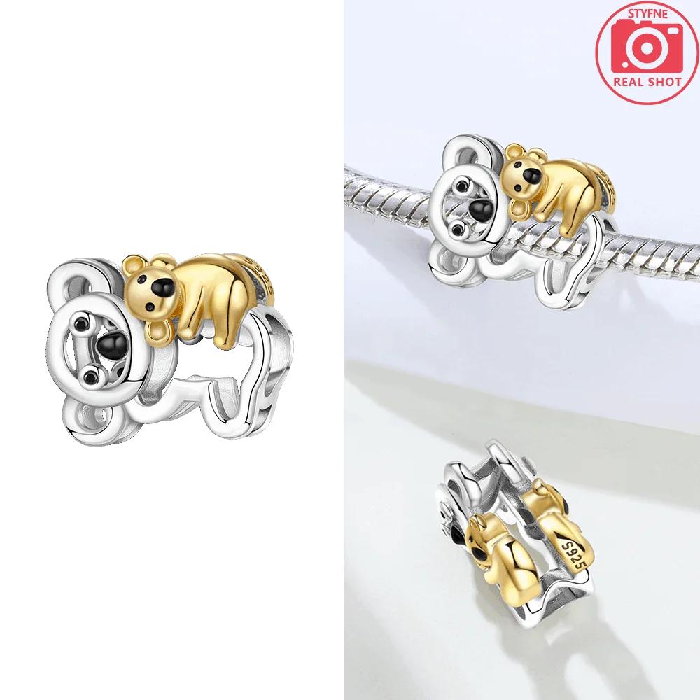 Charms Copper Original Animal Pendants Chameleon Panda Koala Beads Fit Bracelet Women Jewelry Diy Fine Gift