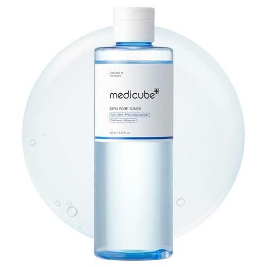 Medikube Тонер Zero Pore 250 мл низкое раздражение лосьон для снятия макияжа увлажнение увлажнение гладкая кожа колебания жирная ежедневное отшелушивание шероховатость чувствительная