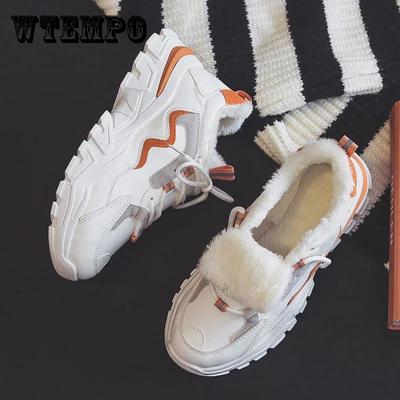 Зимняя флисовая теплая спортивная обувь, женские универсальные студенческие повседневные кроссовки, зимняя хлопковая обувь