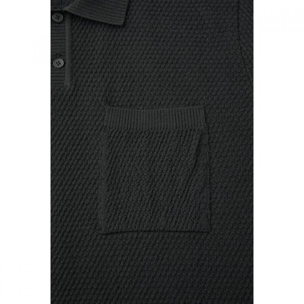 Customellow Black Texture Knit Sweater C9wam26411bkx