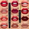 12 Color Sexy Red Matte Lipstick Lip Liner 2 In 1 Makeup Matte Lipstick Durable Waterproof Nude Red Lipstick Lips Cosmetics