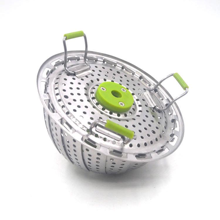 Cross-border New Household Stainless Steel Folding Steaming Rack Spot Wholesale Lotus Telescopic