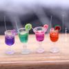 4Pcs 1:6 Dollhouse Miniature Fruit Cocktail Drinks Cup Model Kid Play House Toy