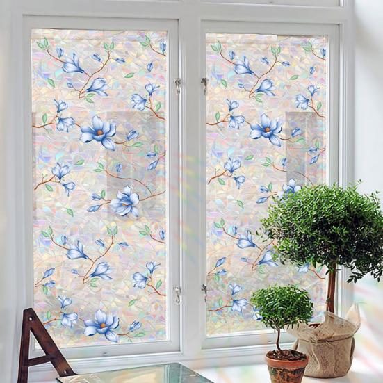 Радужная оконная пленка для конфиденциальности, цветочная статическая наклейка, наклейки на стекло с радужным эффектом, съемная оконная наклейка для дома, ванной, двери, окон автомобиля