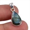 Natural Labradorite Gemstone Handmade 925 Solid Sterling Silver Pendant 1" Y3v88