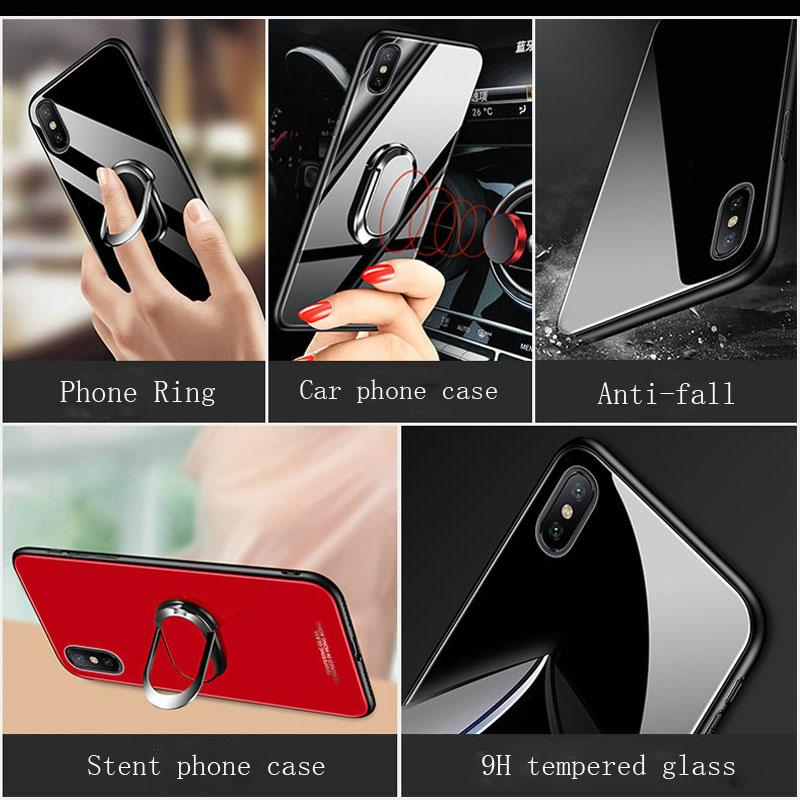 For Samsung Galaxy S21 Ultra Plus FE Case Magnetic Ring Holder Stand Phone Case For Samsung S20 Plus A32 A52 A72 A02S Hard Tempered Glass Back Cover
