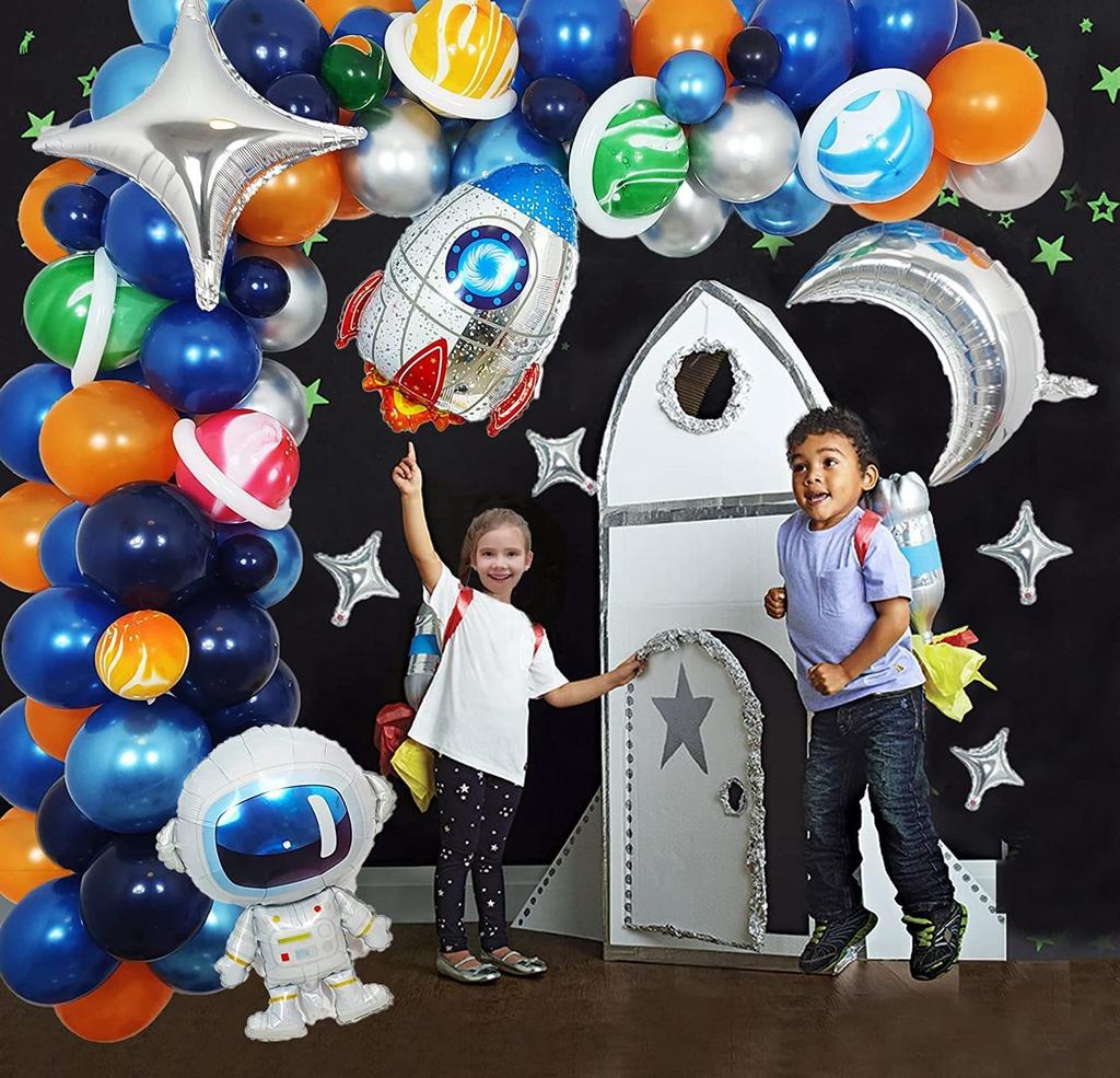 Набор детских воздушных шаров на день рождения Космос Ракета Астронавт Шары Вселенная Планета Тема Детская вечеринка по случаю дня рождения