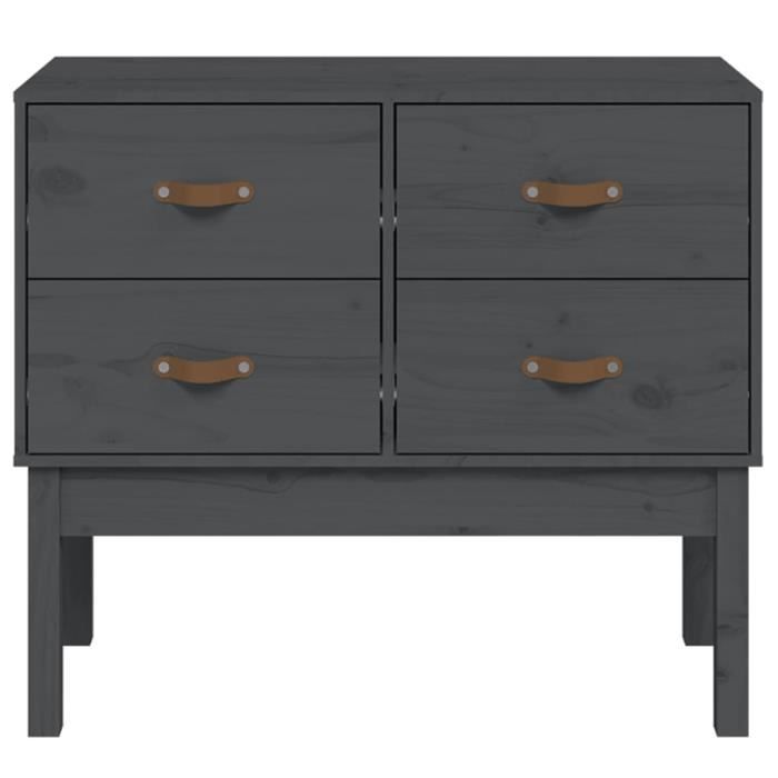 821741 vidaXL Armoire console Gris 90x40x78 cm Bois de pin solide