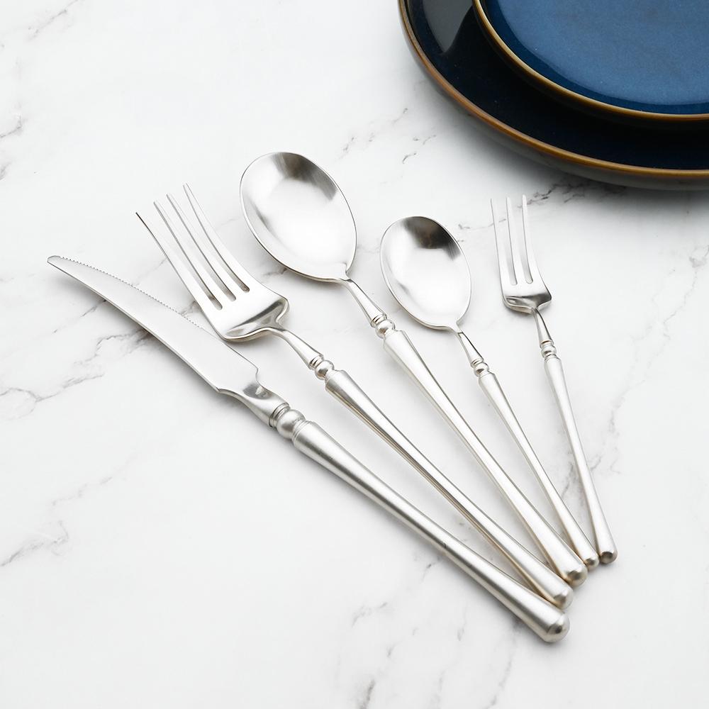 Золотые столовые приборы Набор столовой посуды Роскошные столовые приборы Наборы из стали 18/10 Качественная посуда Ножи Вилки Ложки Чайные ложки Вилки для кексов Обеденный набор