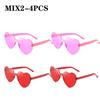 Heart-Shaped Rimless GlassesTransparent Candy ColorPlastic Frame FashionEyewear for Men WomenParty Gift UV Protection Sunglasses