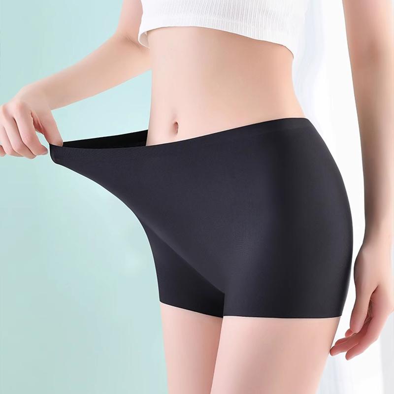 Women Boxers Underwear Seamless Panties Solid Color Boyshorts Mid Waist Panties Invisible Safety Panty Female Underpants