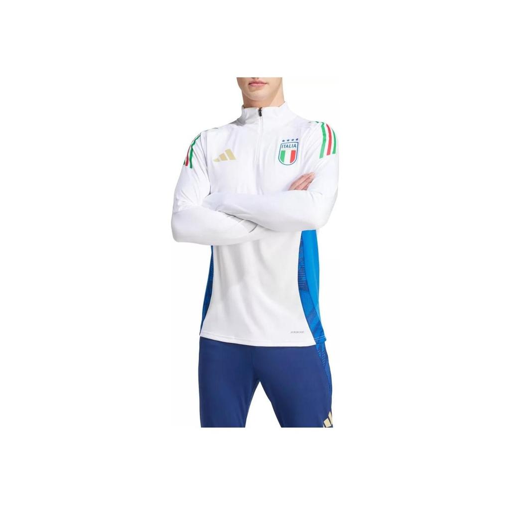 Adidas Figc Tr Top 2024 дышащая ветрозащитная водонепроницаемая футболка с длинным рукавом мужская белая IQ2166