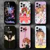 Мягкий чехол для телефона CardCaptor Sakura Аниме для iPhone 16 16E 17 Air 15 Pro Max 14 Plus 13 Mini 11 12 7 Черная задняя крышка