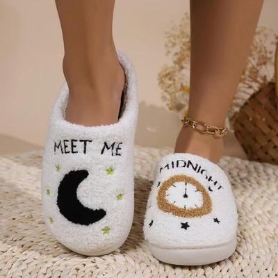 Теплые тапочки Taylor Cushion Slides Meet Me At Midnight Мягкие теплые удобные плоские удобные пушистые женские домашние тапочки забавная обувь