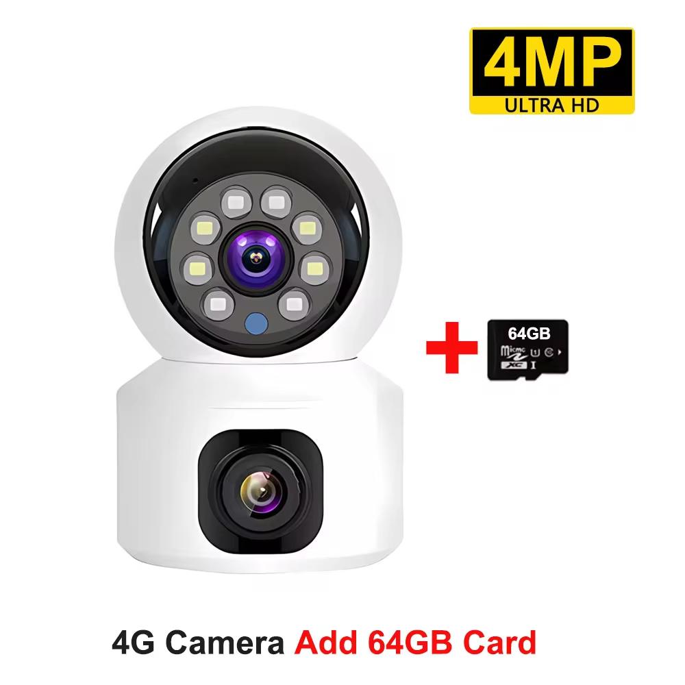 Mini 4G Camera Wireless Dual Lens Night Vision Indoor Baby Monitor AI Human Detect Video Camara V380 Pro CCTVSecurity Protection